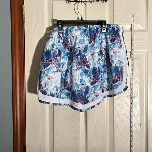 NWT-LEG3ND-1X-blue azure watercolor-running athletic shorts built in underwear - Picture 2 of 12